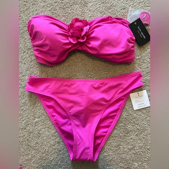 π Kate Spade Pink Bandeau Bikini Set - Picture 1 of 2